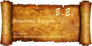 Buschner Eszter névjegykártya